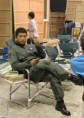 Rain no set de filmagens de  Flight Close to the Sun